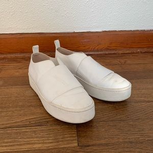 Vince white platform slip on sneakers